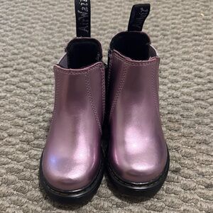 Metallic Purple Ankle Boots
